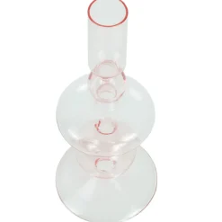 Gracie glas lysestage lyserød 18 cm