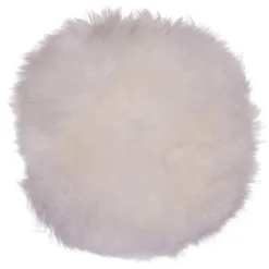Ægte lammeskindshynde - Hvid Ø35 cm