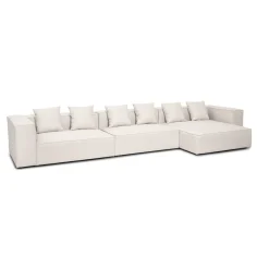 Hailey - Højrevendt chaiselong modulsofa i beige med 3 moduler L: 415 X D: 148 X H: 65 cm
