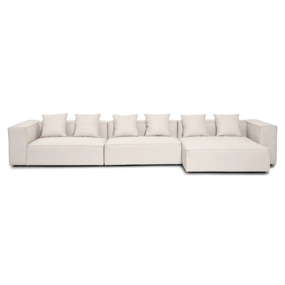 Hailey - Højrevendt chaiselong modulsofa i beige med 3 moduler L: 415 X D: 148 X H: 65 cm
