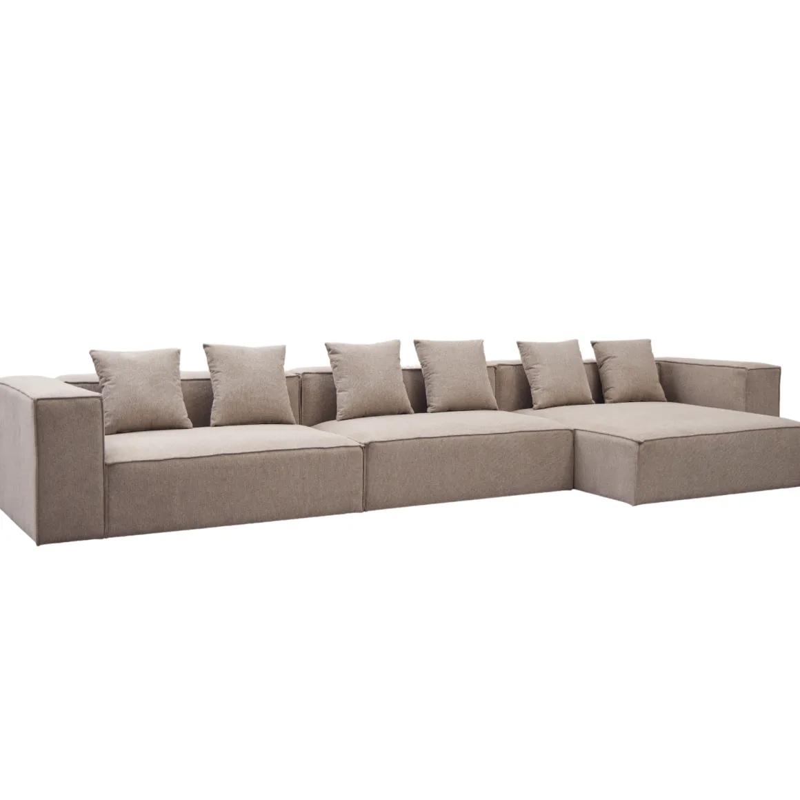 Hailey - Højrevendt chaiselong modulsofa i sand med 3 moduler L: 415 X D: 148 X H: 65 cm