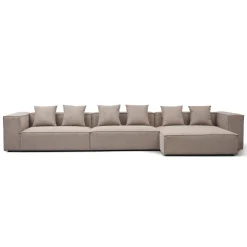 Hailey - Højrevendt chaiselong modulsofa i sand med 3 moduler L: 415 X D: 148 X H: 65 cm