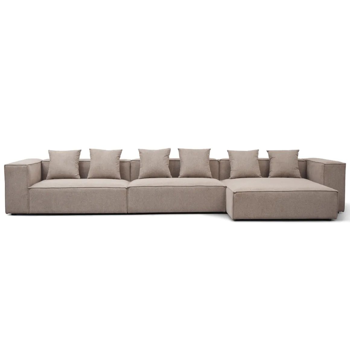 Hailey - Højrevendt chaiselong modulsofa i sand med 3 moduler L: 415 X D: 148 X H: 65 cm