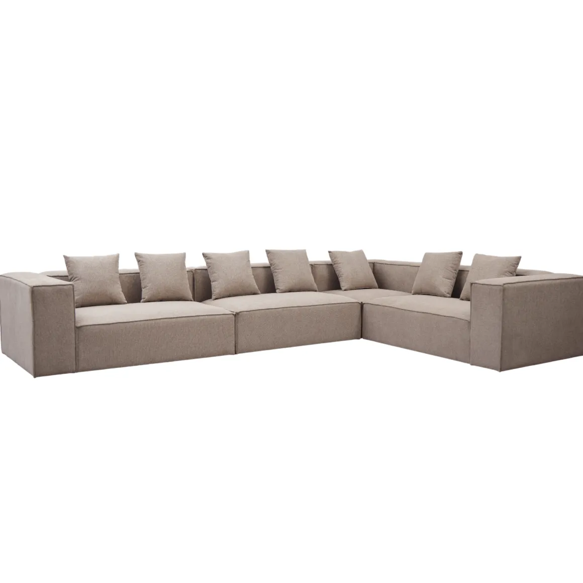 Hailey - Hjørnesofa modulsofa i sand med 4 moduler (Opstilling 2) L: 368 X D: 247 X H: 65 Cm