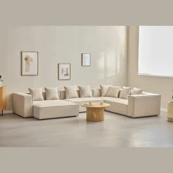 Hailey - Hjørnesofa modulsofa i beige med 4 moduler (Opstilling 2) L: 368 X D: 247 X H: 65 Cm