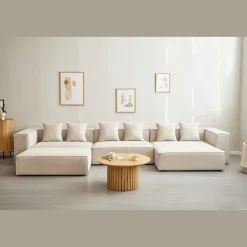 Hailey midtermodul i beige L: 121 X D: 100 X H: 65 cm