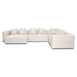 Hailey - U-sofa modulsofa i beige med 4 moduler - Venstrevendt chaiselong L: 368 X D: 247 X H: 65 cm