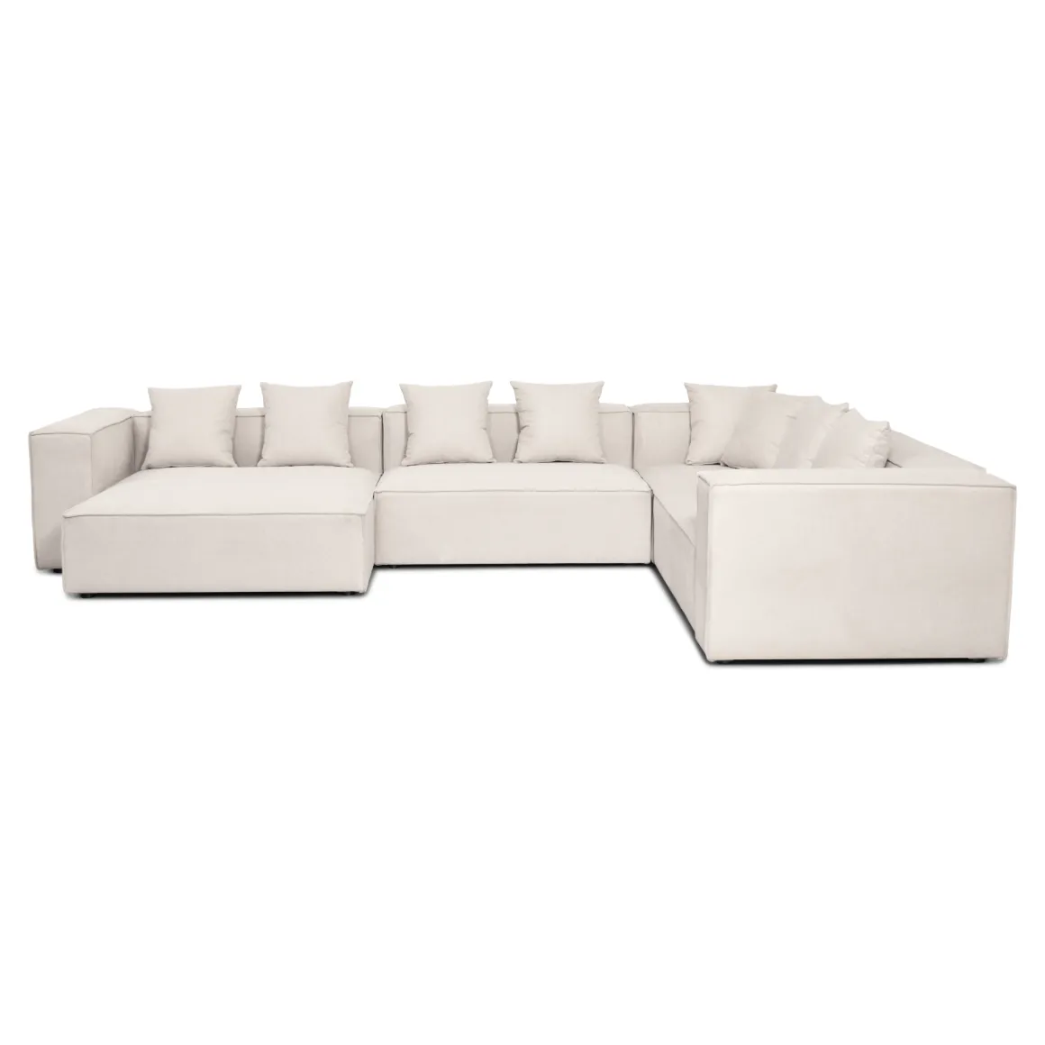 Hailey - U-sofa modulsofa i beige med 4 moduler - Venstrevendt chaiselong L: 368 X D: 247 X H: 65 cm