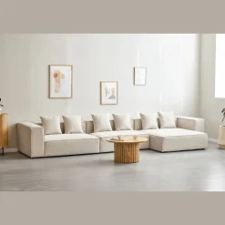 Hailey - Venstrevendt chaiselong modulsofa i beige med 3 moduler L: 415 X D: 148 X H: 65 cm