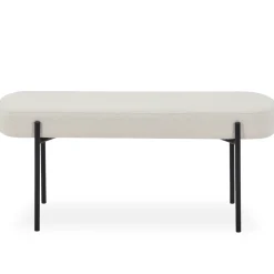 Helena bænk i hvid boucle 100x36x43 cm