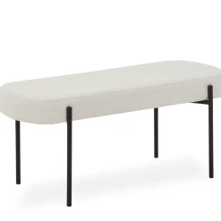 Helena bænk i hvid boucle 100x36x43 cm