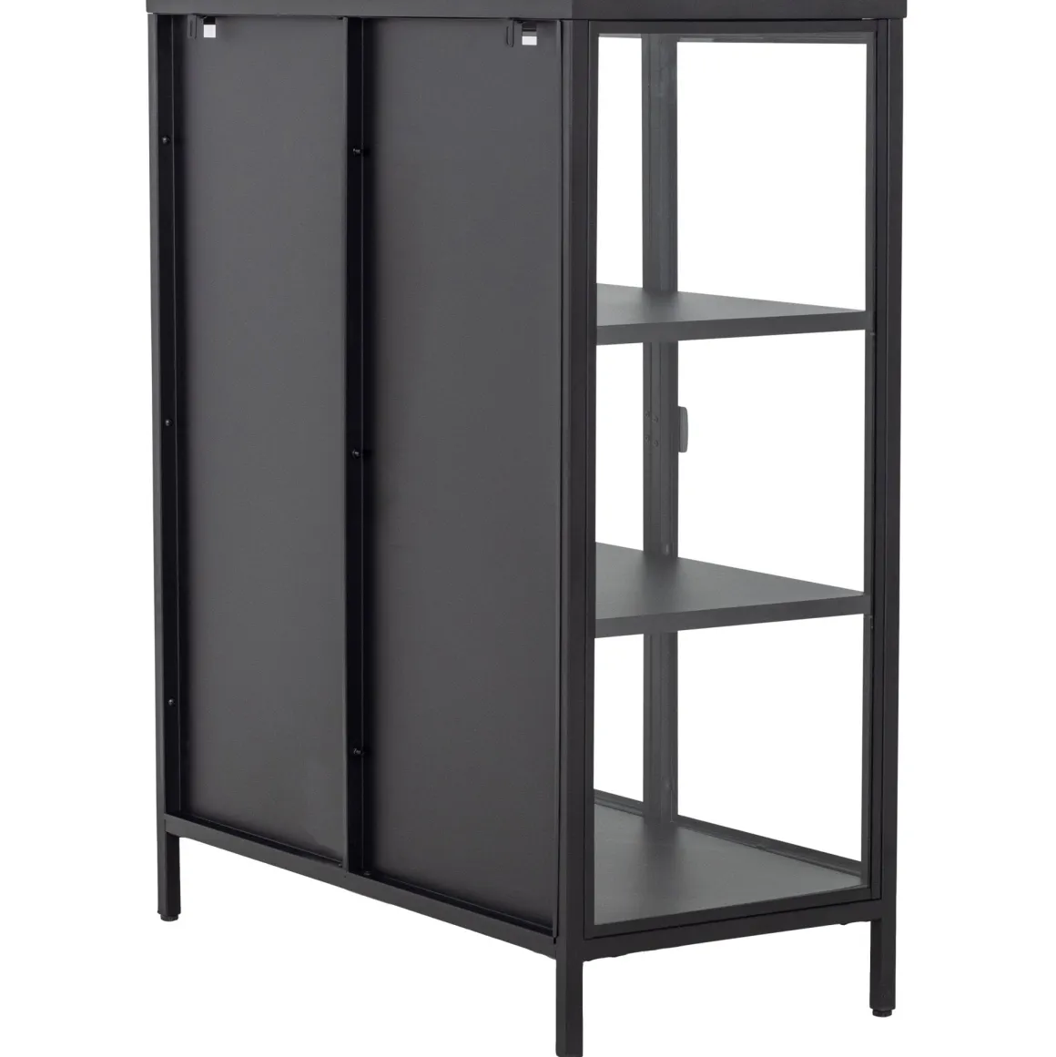 Herman glas skænk/vitrineskab - Sort metal 80x40x105 cm