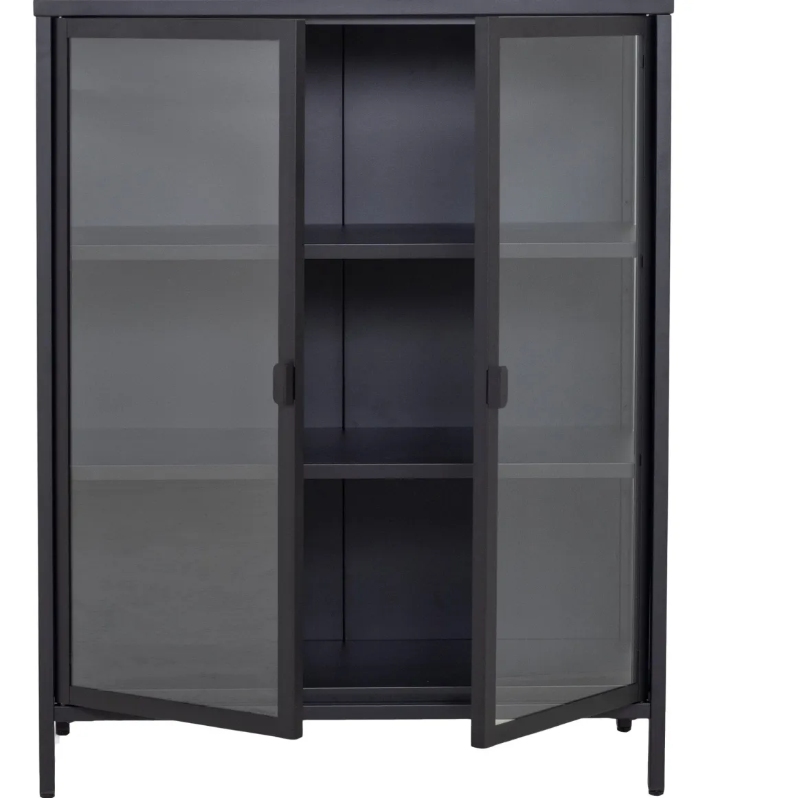 Herman glas skænk/vitrineskab - Sort metal 80x40x105 cm