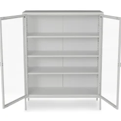 Herman glas skænk/vitrineskab - Hvidt metal 80x40x105 cm