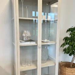 Herman glas skænk/vitrineskab - Beige metal 80x40x105 cm