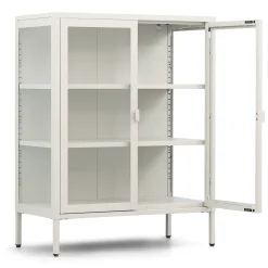 Herman glas skænk/vitrineskab - Beige metal 80x40x105 cm