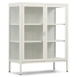 Herman glas skænk/vitrineskab - Beige metal 80x40x105 cm