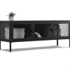 Herman TV bord - Sort metal/glas - 130x40x50 cm