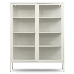 Herman Vitrineskab - Beige metal/glas - 110x40x140 cm