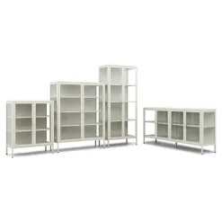 Herman Vitrineskab - Beige metal/glas - 110x40x140 cm