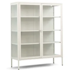 Herman Vitrineskab - Beige metal/glas - 110x40x140 cm