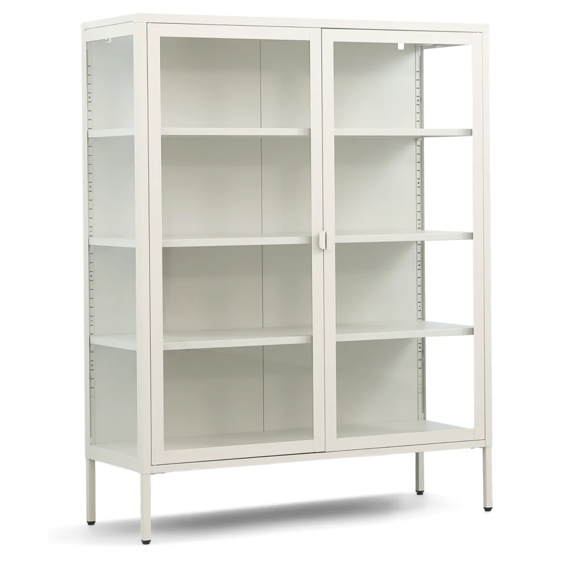 Herman Vitrineskab - Beige metal/glas - 110x40x140 cm