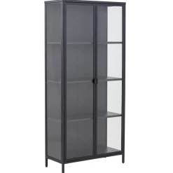 Herman Vitrineskab - Sort metal/glas - 80x40x180 cm