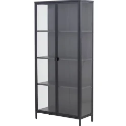 Herman Vitrineskab - Sort metal/glas - 80x40x180 cm