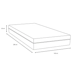 Jacob springmadras 140x200x20 cm med pocketfjedre - Premium