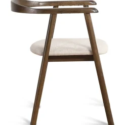Jocelyn spisebordsstol i røget eg med beige stof sæde