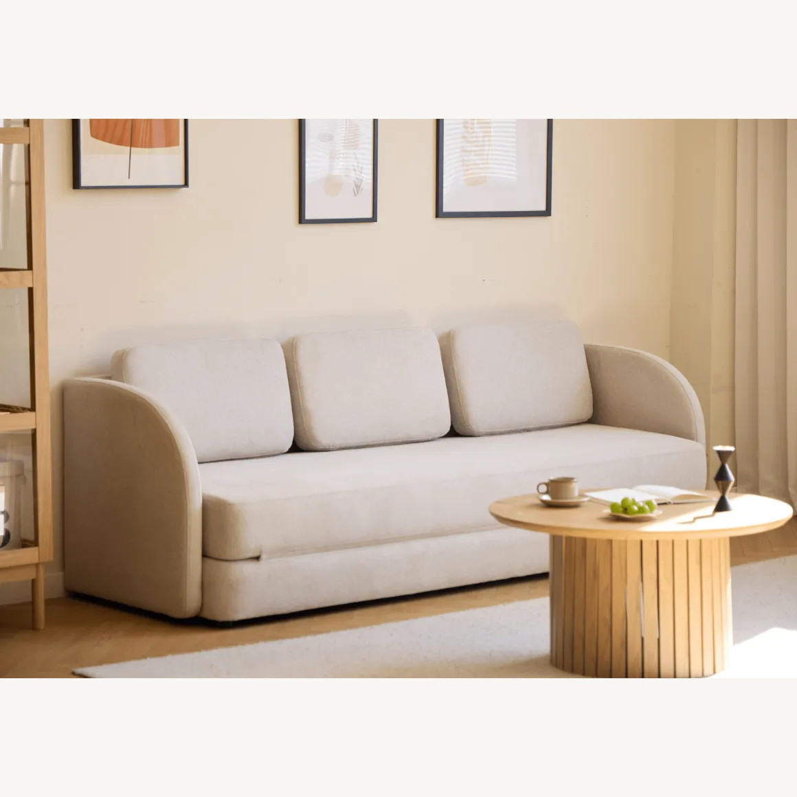 Katarina foldbar sovesofa beige L: 217 x D: 77/145 x H: 75 cm