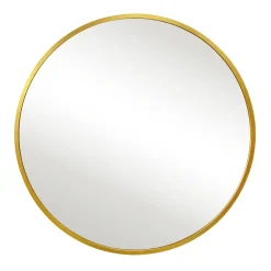 Kaya rundt spejl med messing/guld ramme Ø70 cm