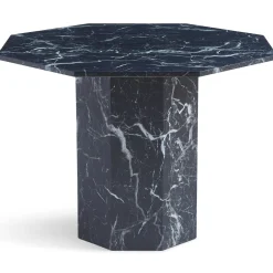 Lagoni - rundt spisebord Ø100 cm i sort marmor look