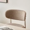 Lucinda spisebodsstol i chrome med sand tekstil