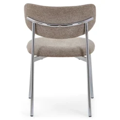 Lucinda spisebodsstol i chrome med sand tekstil