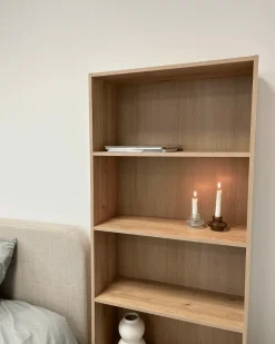Maddie reol med 5 hylder i eg 175,5x66x25,5 cm