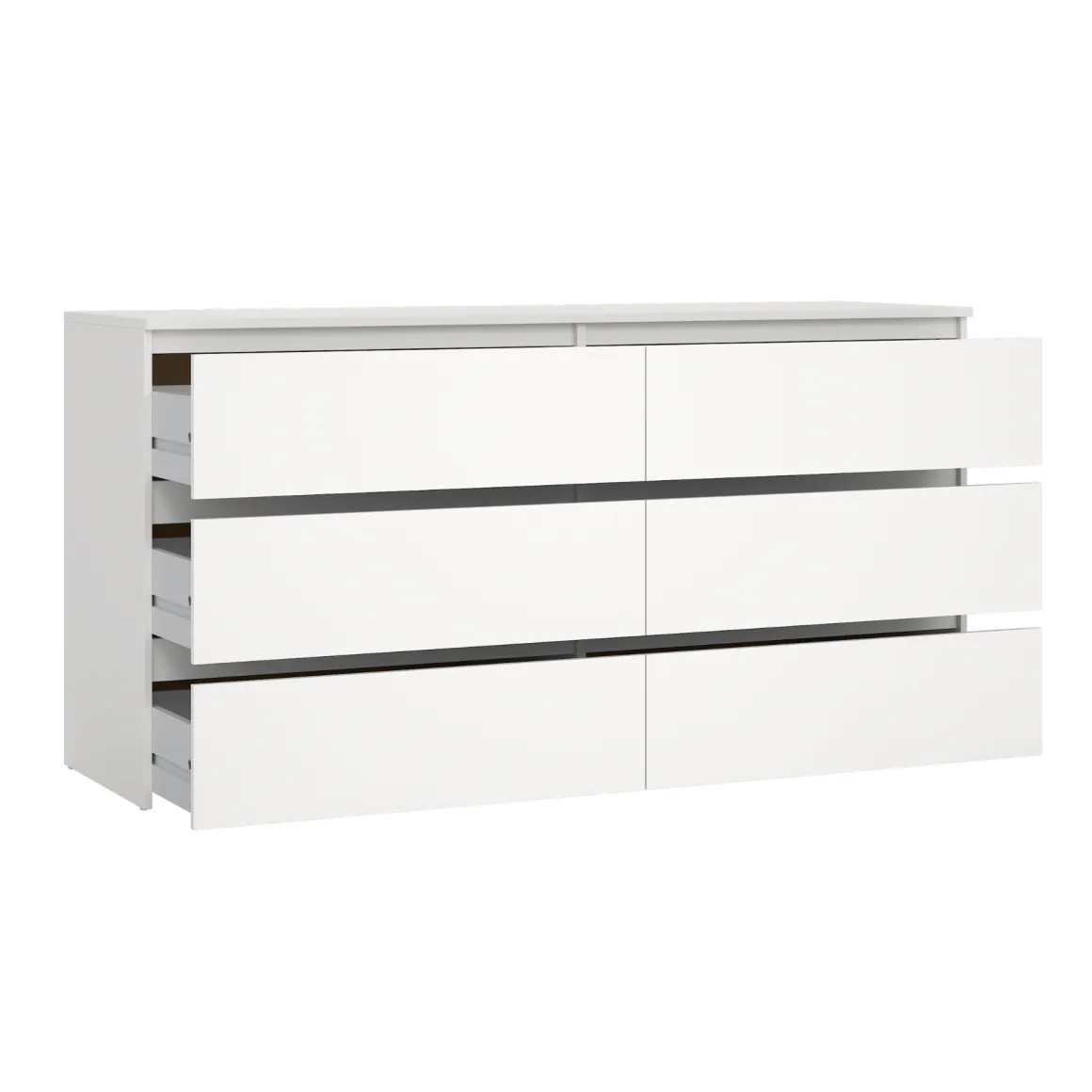 Maise kommode H:70 x B:138 x B:41 cm med 6 skuffer i hvid