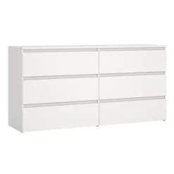 Maise kommode H:70 x B:138 x B:41 cm med 6 skuffer i hvid