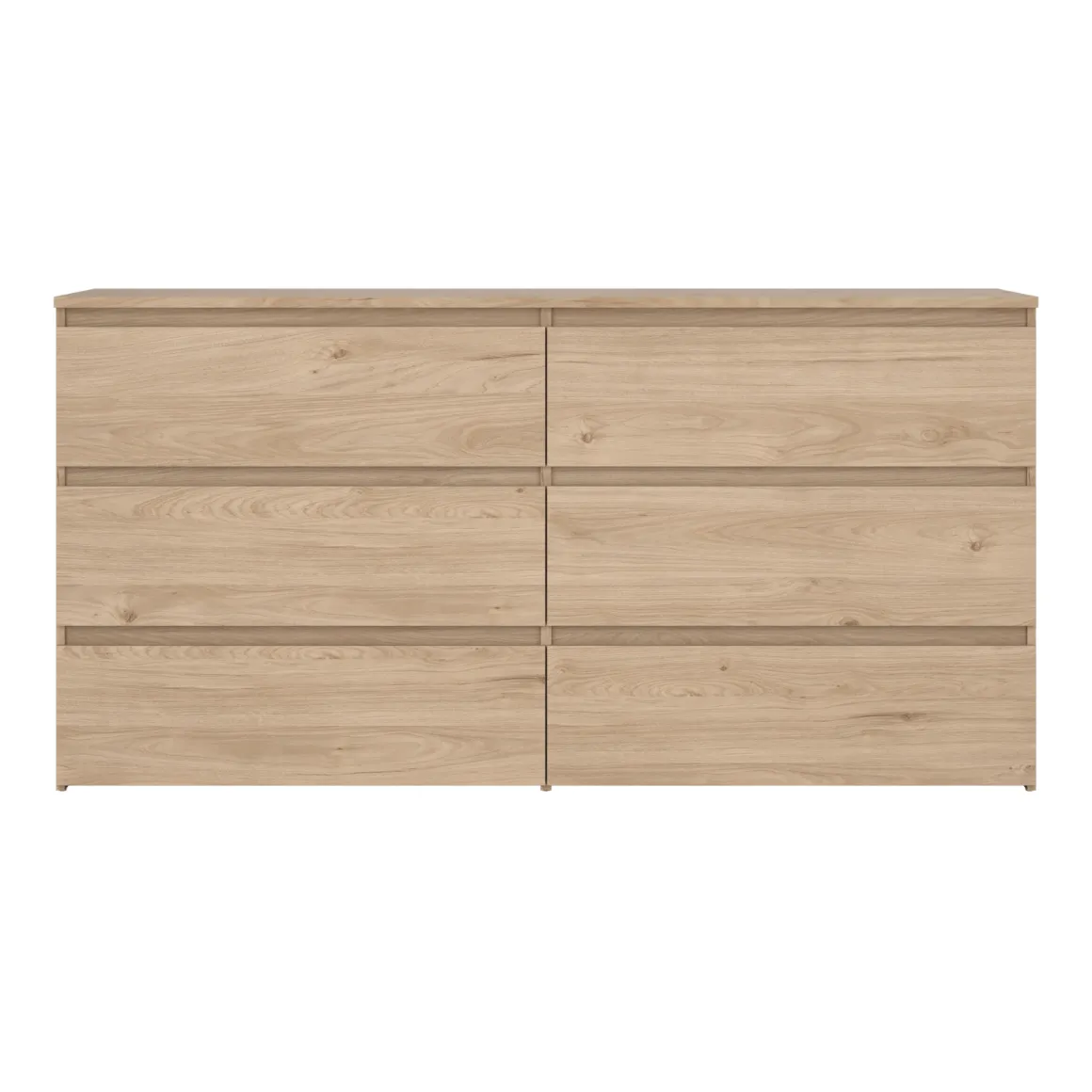 Maise kommode H:70 x B:138 x B:41 cm med 6 skuffer i egelook