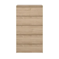 Maise kommode H:114 x B:65 x D:41 cm med 5 skuffer i egelook
