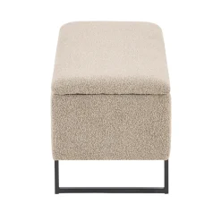 Malika bænk med opbevaring i beige boucle 95x35x40 cm