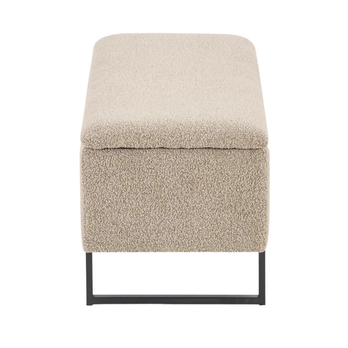 Malika bænk med opbevaring i beige boucle 95x35x40 cm