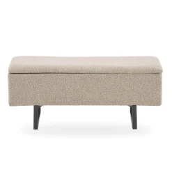 Malika bænk med opbevaring i beige boucle 95x35x40 cm