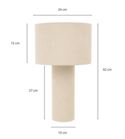 Mariah bordlampe med lampeskærm i linned 42 x 24 cm
