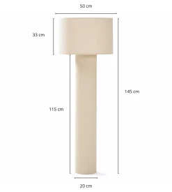 Mariah gulvlampe med lampeskærm i linned 145 x 50 cm