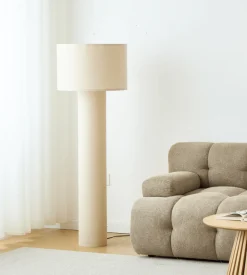 Mariah gulvlampe med lampeskærm i linned 145 x 50 cm