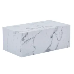 Maxine sofabord hvid marmor look 90x50 cm