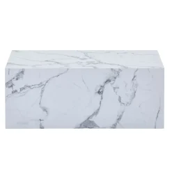 Maxine sofabord hvid marmor look 90x50 cm