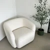 Melisa - lænestol i hvid boucle B: 92 D: 84 H: 66 cm