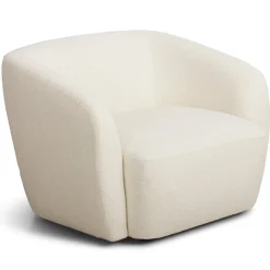 Melisa - lænestol i hvid boucle B: 92 D: 84 H: 66 cm